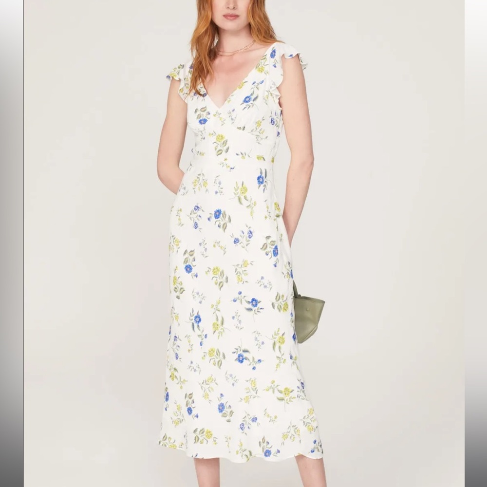 Jason Wu Collective Floral Ruffle Midi Dress